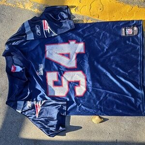 Vtg Reebok NFL Player Men's Blue Patriots Jersey #54 Tedy Bruschi